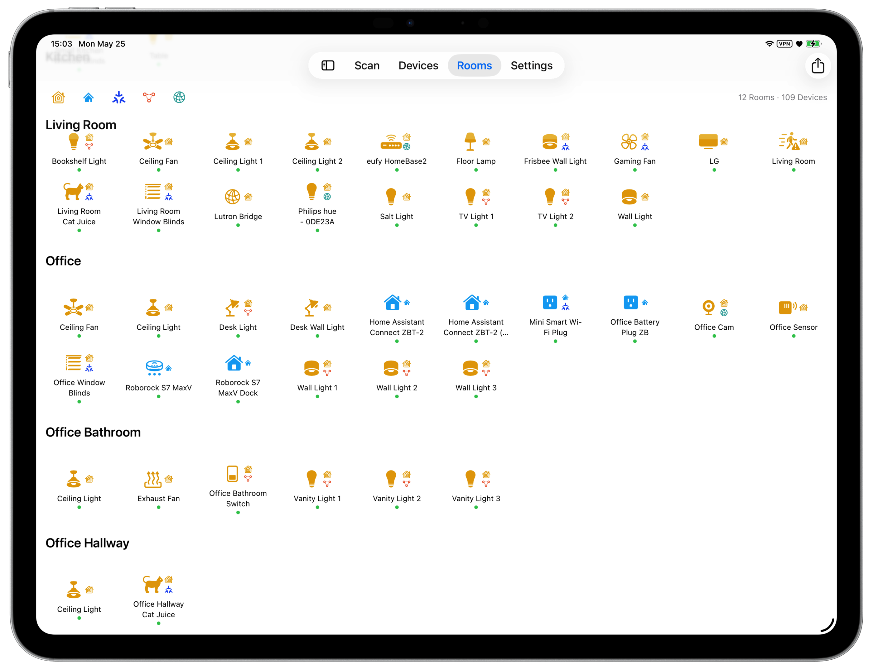 HomeMapper room-based view on iPad